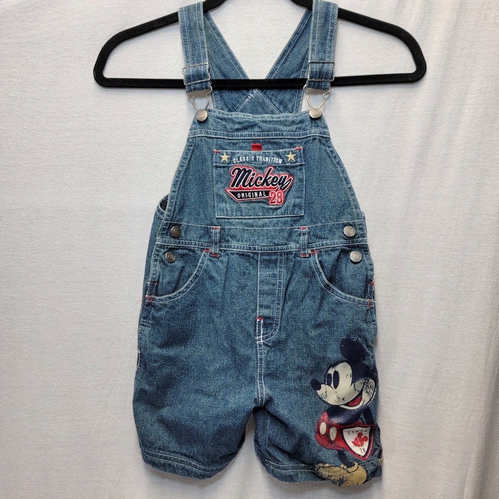 Vtg Original Mickey By Disney Mickey MouseDenim Overalls 4t